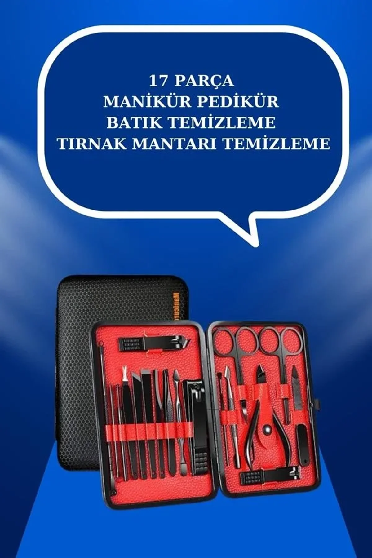 17 Parça El Ayak Bakım Seti Tırnak Temizleme Manikür Pedikür Cımbız Törpü Tırnak Makası - Just Cheap Store Görsel 2