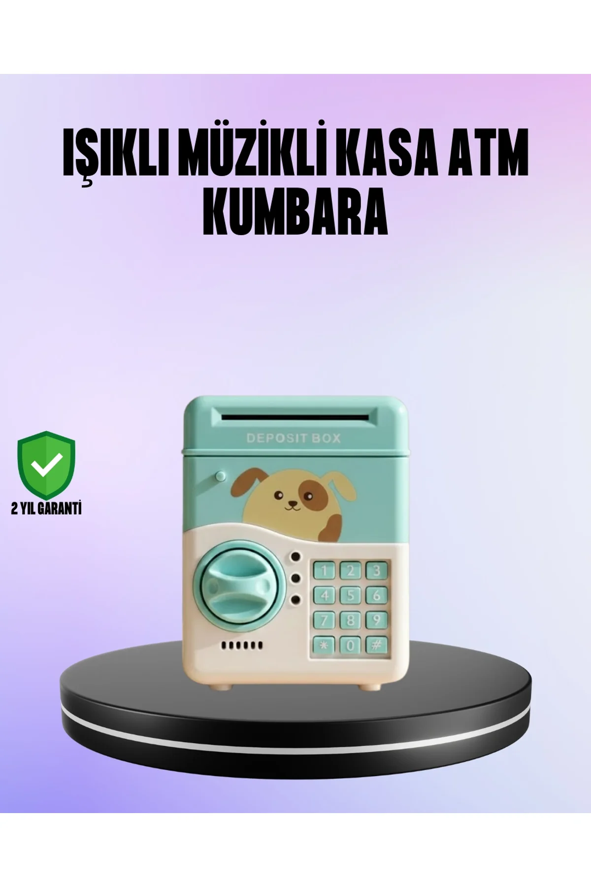 Su Yeşili Elektronik Şifreli Atm Tasarımlı Para Biriktirme Kumbarası