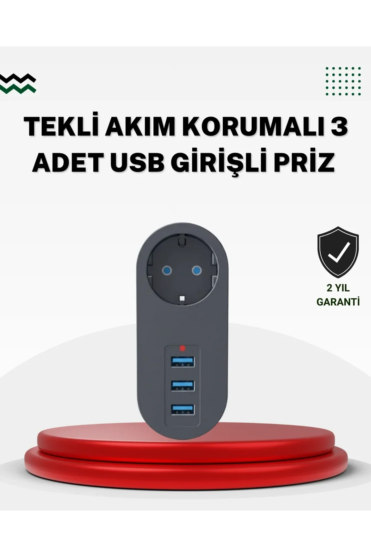 Akım Korumalı Usb’li Priz – Güçlü 2500w, Isı Ve Çocuk Koruması - Just Cheap Store Görsel 2