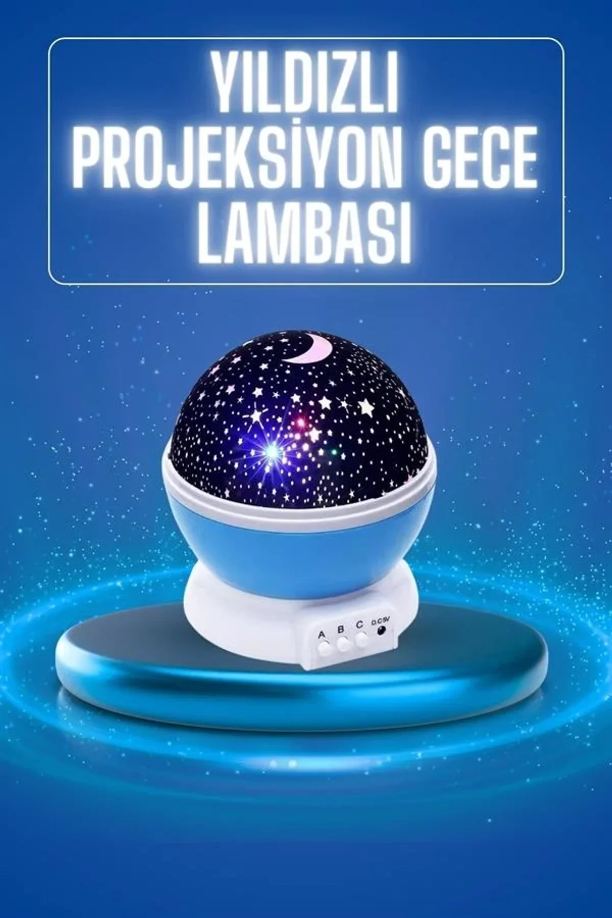 Yıldızlı Gece Lambası Mor Projeksiyon Görünümlü Masa Lambası Renk Değiştirebilen - Just Cheap Store Görsel 2