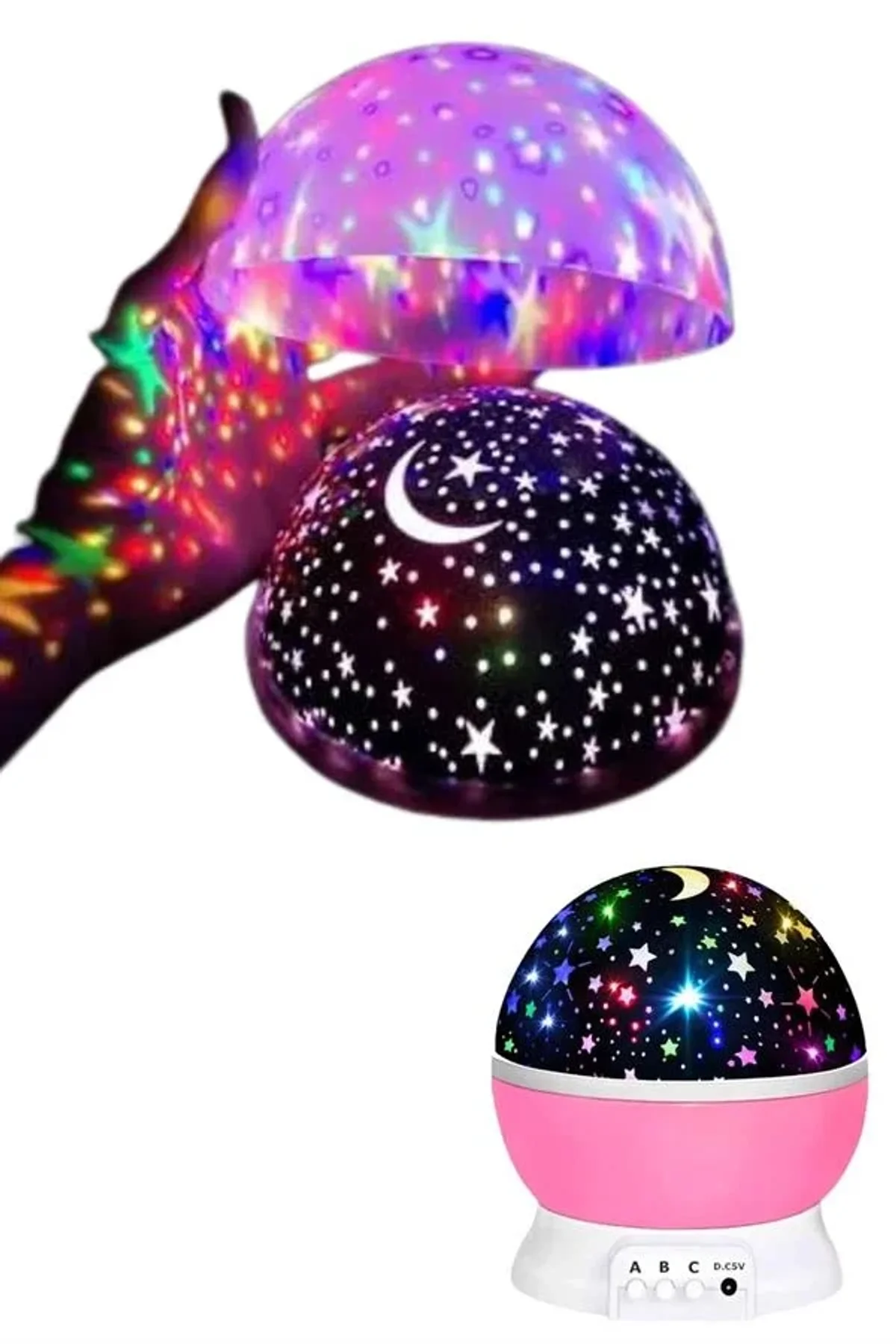 Yıldızlı Gece Lambası Mor Projeksiyon Görünümlü Masa Lambası Renk Değiştirebilen - Just Cheap Store Görsel 3