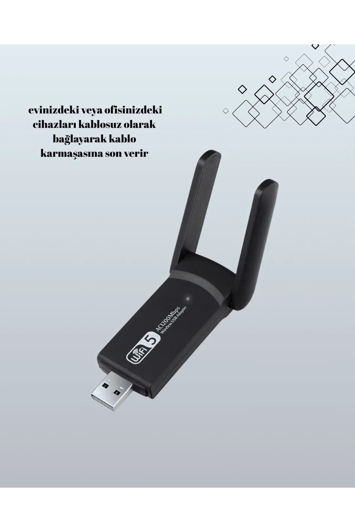 Tak-çalıştır Özellikli Çift Bant Wifi Adaptör – 1200 Mbps - Just Cheap Store Görsel 4