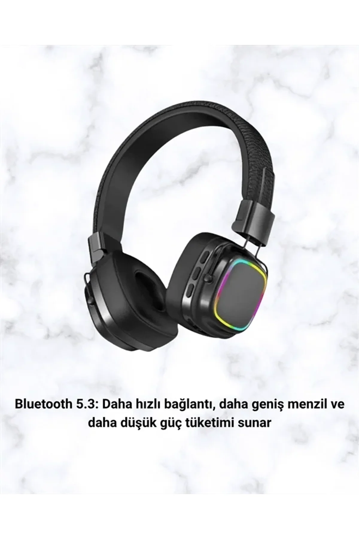 Renkli Işık Efektli Bluetooth 5.3 Müzik Kulaklığı - Just Cheap Store Görsel 4