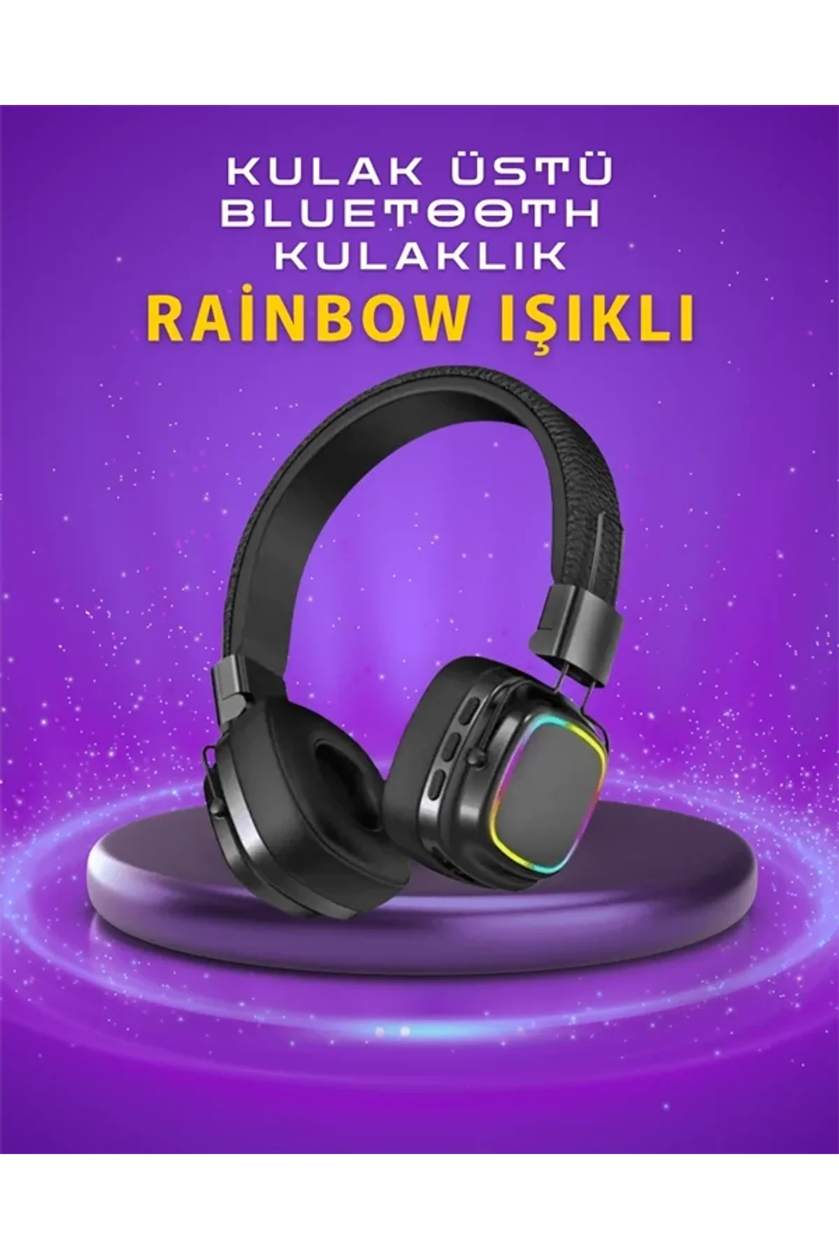Renkli Işık Efektli Bluetooth 5.3 Müzik Kulaklığı - Just Cheap Store Görsel 3