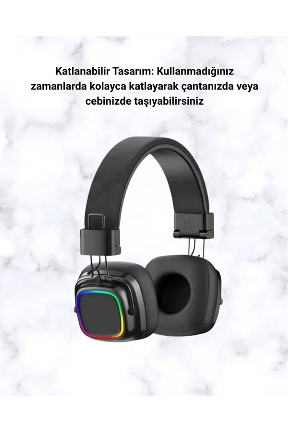 Renkli Işık Efektli Bluetooth 5.3 Müzik Kulaklığı - Just Cheap Store Görsel 2