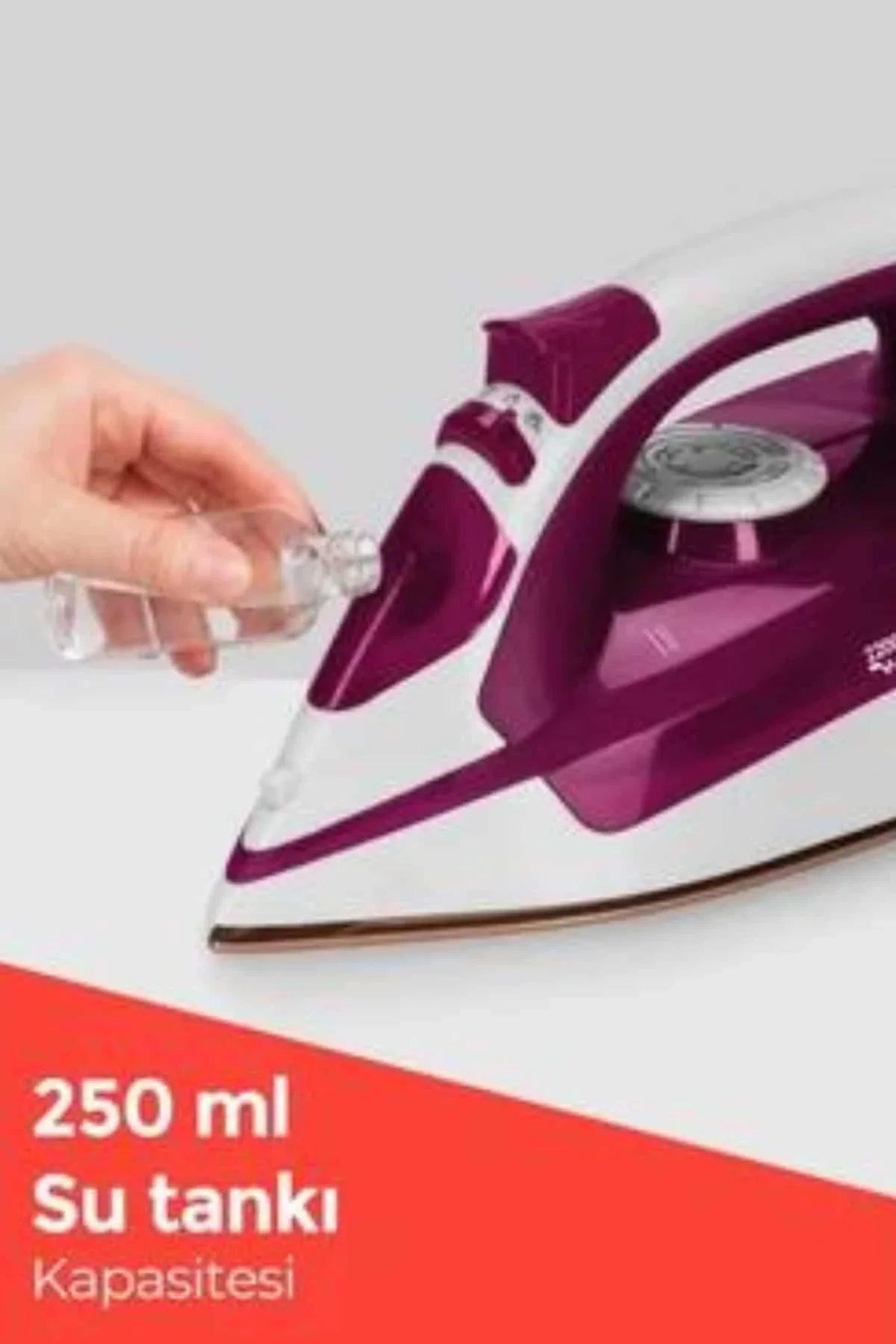 Seramik Tabanlı Kırmızı 2200 Watt Şok Buharlı Ütü - Just Cheap Store Görsel 4