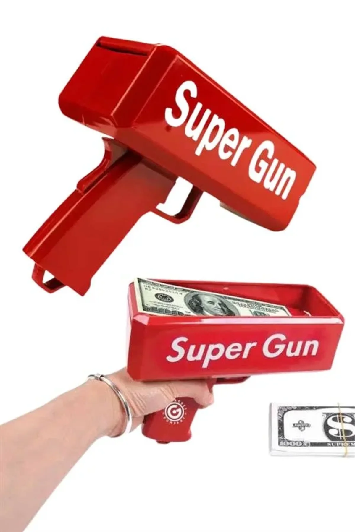 Kırmızı Parti Oyuncağı Para Saçma Fırlatma Tabancası Makinesi Super Money - Just Cheap Store Görsel 5
