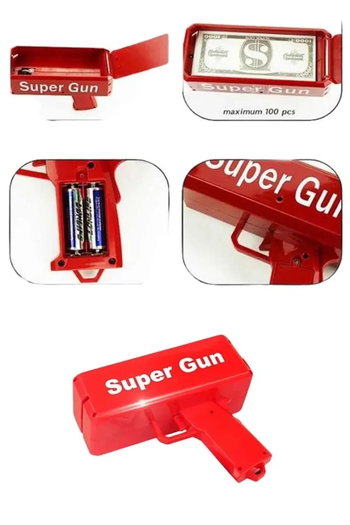 Çocuklara Özel Eğlenceli Para Saçma Makinası Parti Oyuncağı Kırmızı - Just Cheap Store Görsel 4