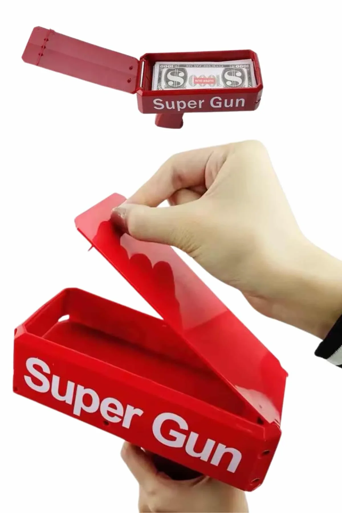 Kırmızı Parti Oyuncağı Para Saçma Fırlatma Tabancası Makinesi Super Money - Just Cheap Store Görsel 3