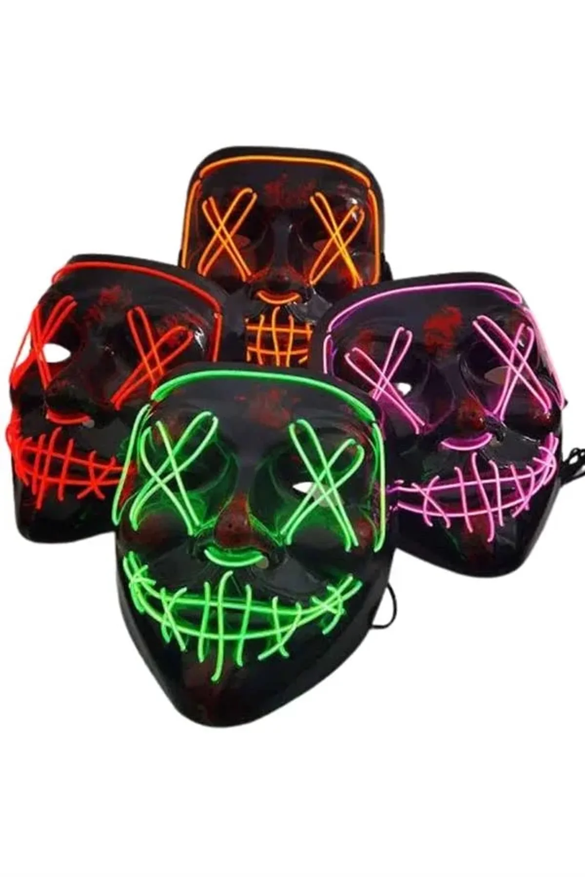 Led Işıklı Neon Maske Cadılar Bayramı Maskesi Korkunç Korku Maskesi - Just Cheap Store Görsel 4