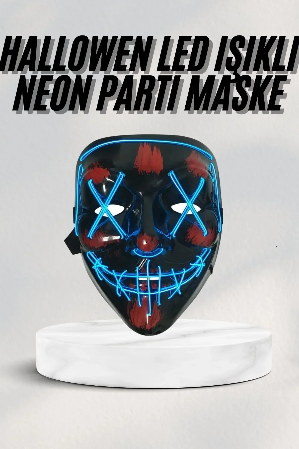 Led Işıklı Neon Maske Cadılar Bayramı Maskesi Korkunç Korku Maskesi - Just Cheap Store Görsel 2