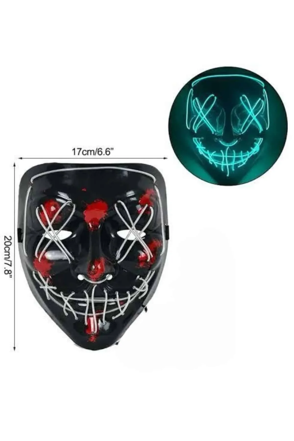 Hallowen Parti Maskesi Neon Led Işıklı Maske 3 Modlu Cadılar Bayramı Maskesi - Just Cheap Store Görsel 5