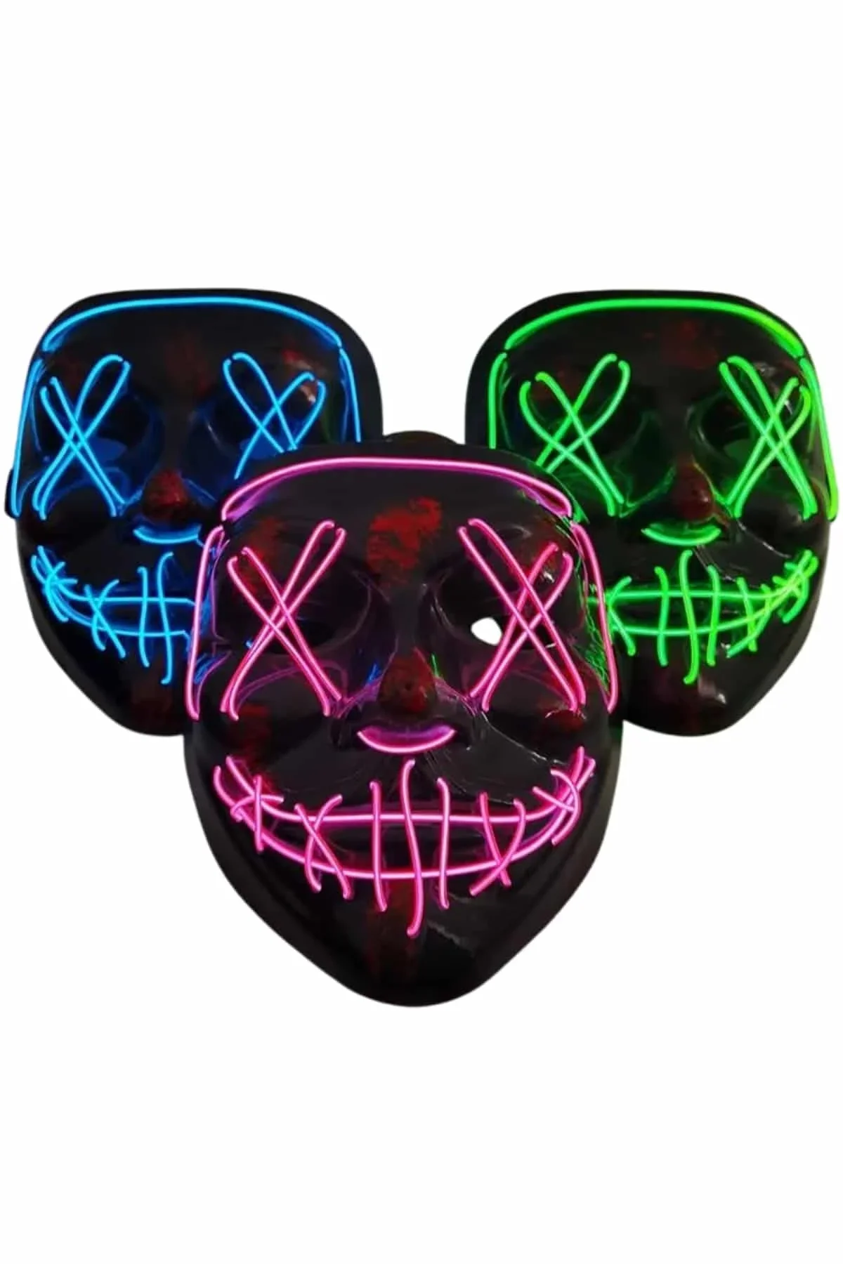 Işıklı Led Maske Parti Eğlence Maskesi Hallowen Neon Maske - Just Cheap Store Görsel 4