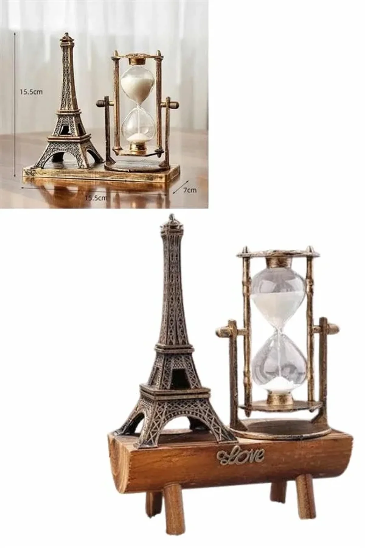 Paris Eyfel Kulesi Hediyelik Eyfel Retro Kum Saati Dekoratif Eşya - Just Cheap Store Görsel 5