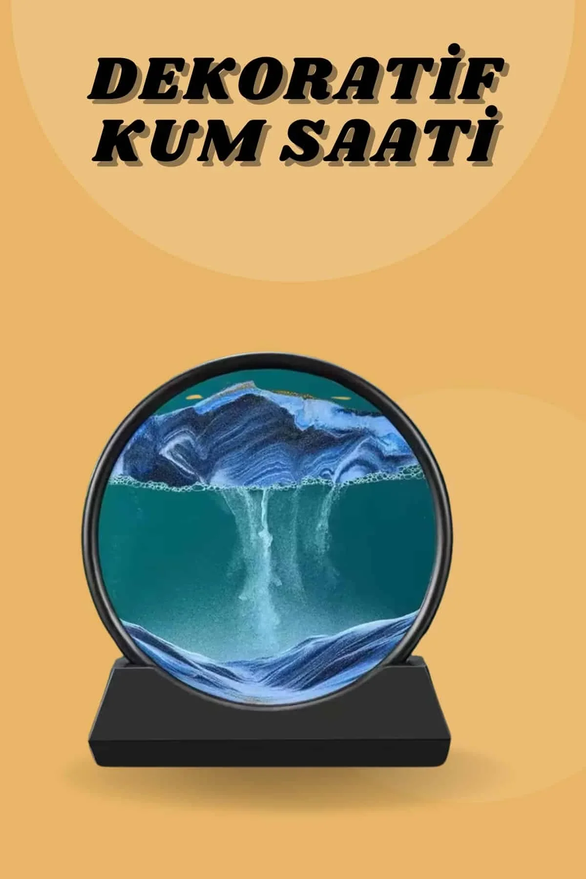Kum Saati Yuvarlak Şık Kum Tablosu Dekoratif Kum Sulu Kum Saati - Just Cheap Store Görsel 2