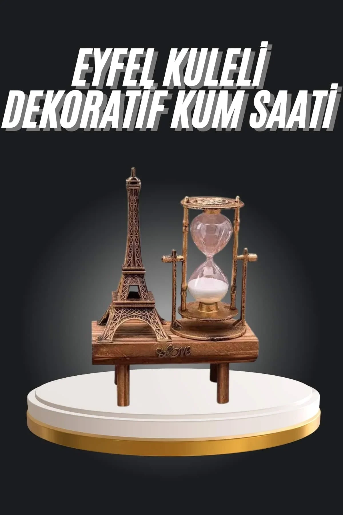 Eyfel Kuleli Kum Saati Dekoratif Hediyelik Eşya Retro Eyfel Kulesi - Just Cheap Store Görsel 2