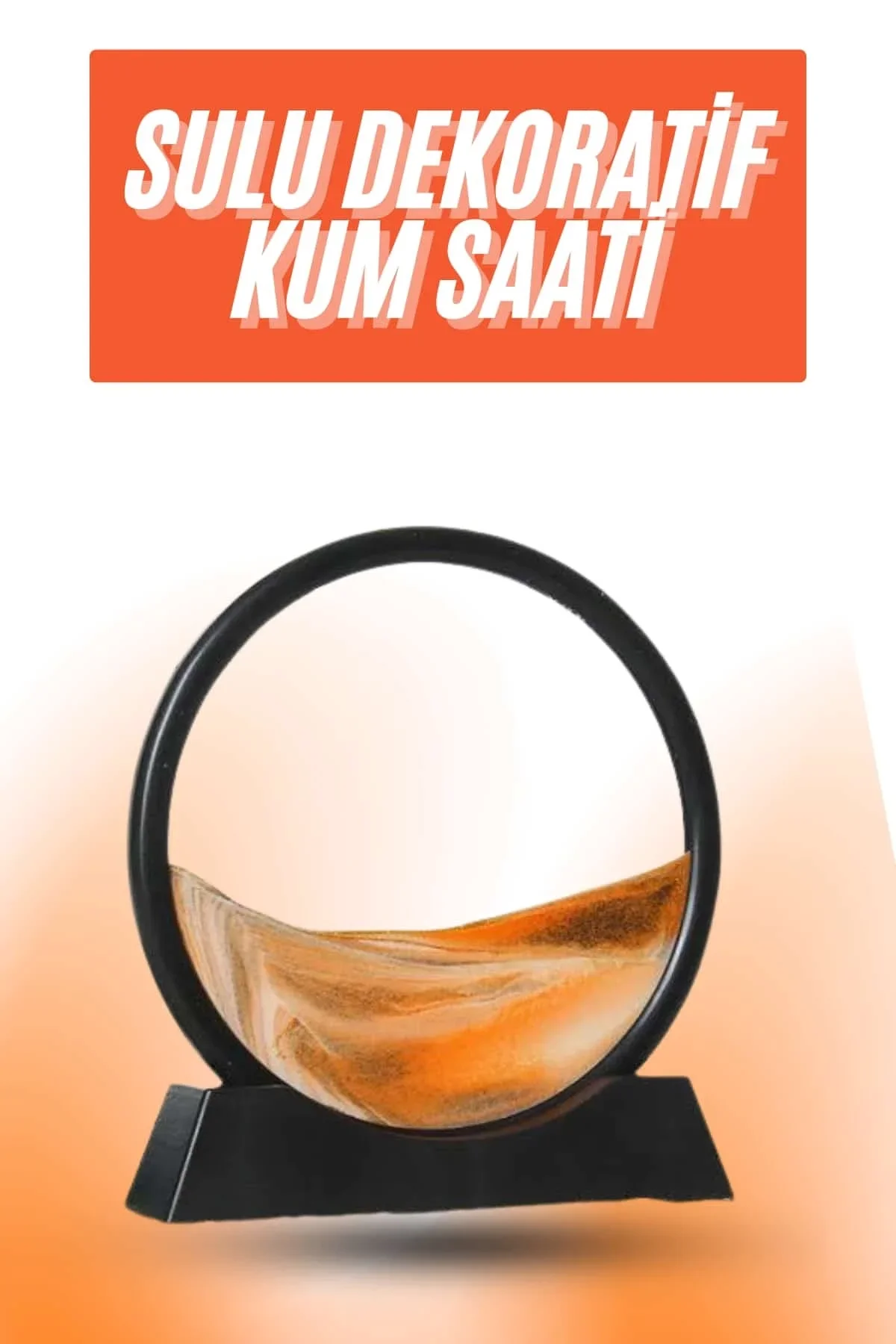 3d Led Işıklı Kum Saati Gece Lambası Hareketli Sulu Kum Saati Orta Boy - Just Cheap Store Görsel 2