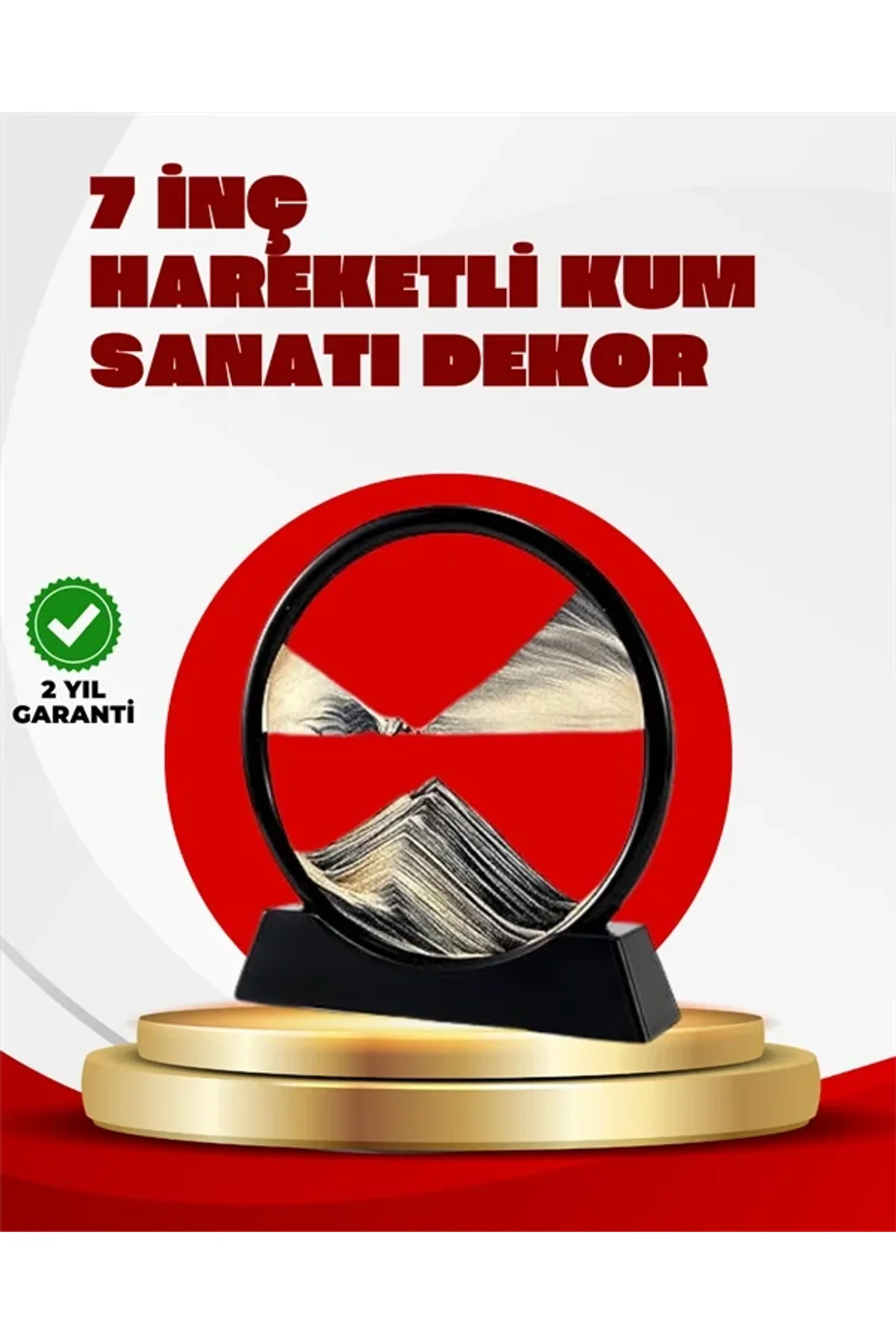 Rahatlatıcı Kum Sanatı – Yuvarlak Cam Çerçeveli Hareketli Kum Resmi, Ofis Ve Ev İçin Etkileşimli Mas - Just Cheap Store Görsel 2
