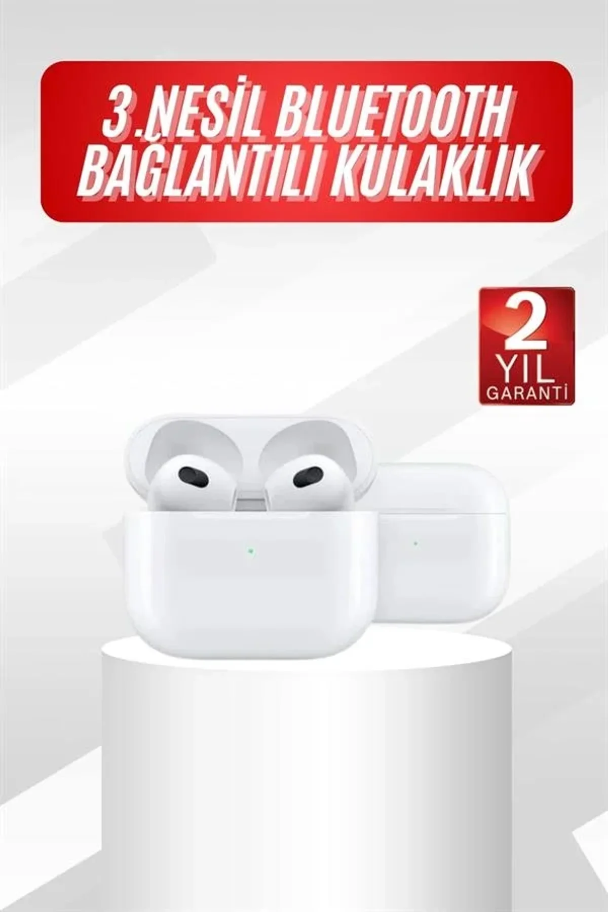 3.nesil İos Android Uyumlu Bluetooth 5.0 Beyaz Çağrı Cevaplama - Just Cheap Store Görsel 3