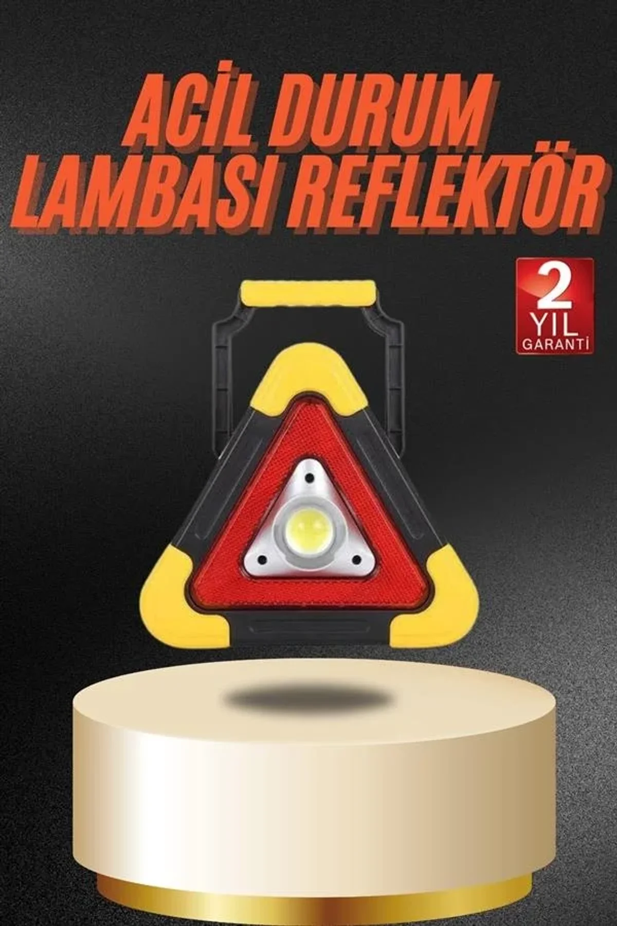 Işıklı İkaz Lambası Reflektör Şarjlı Işıklı Üçgen Led Acil Durum Feneri - Just Cheap Store Görsel 3