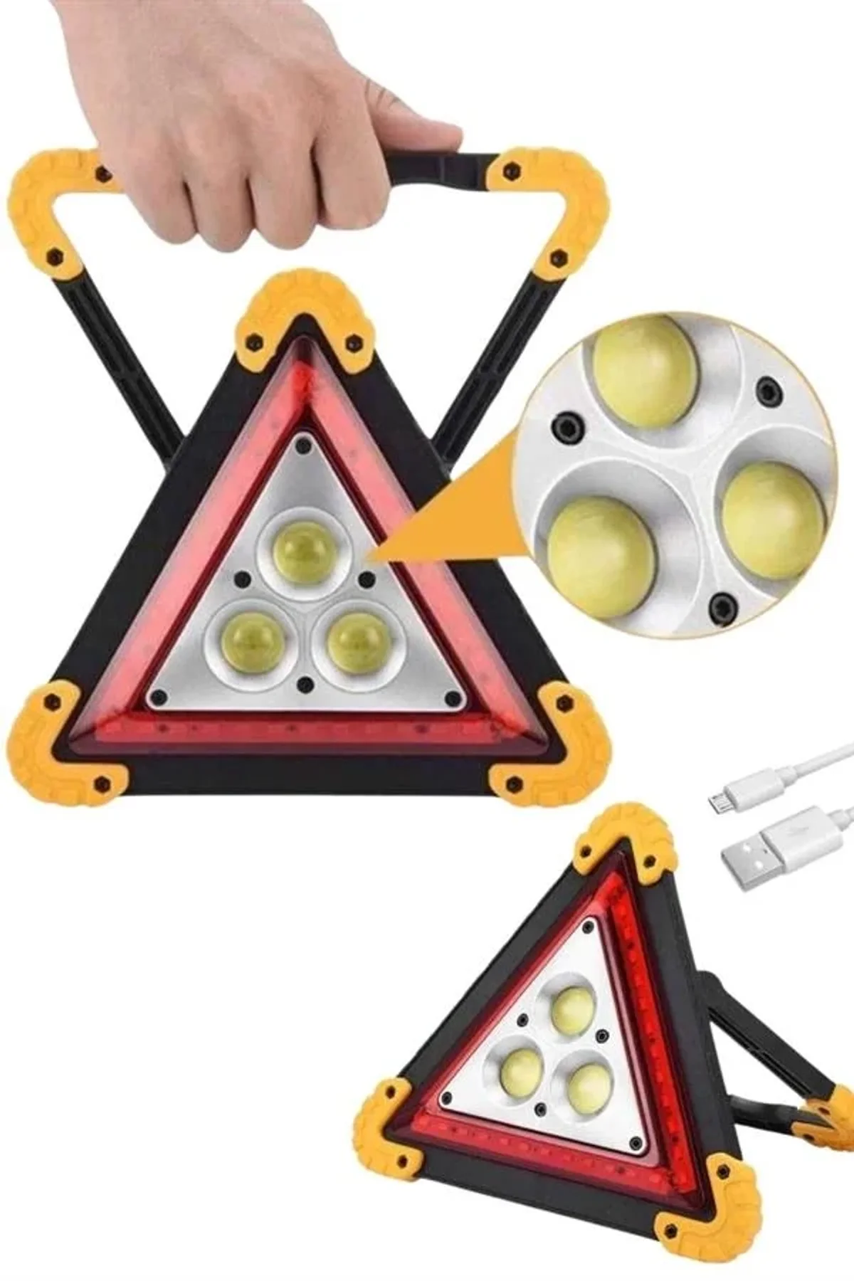 Reflektör Güneş Enerjili Taşınabilir Portatif Acil Güvenlik Işığı Araba Acil Uyarı Işığı - Just Cheap Store Görsel 4