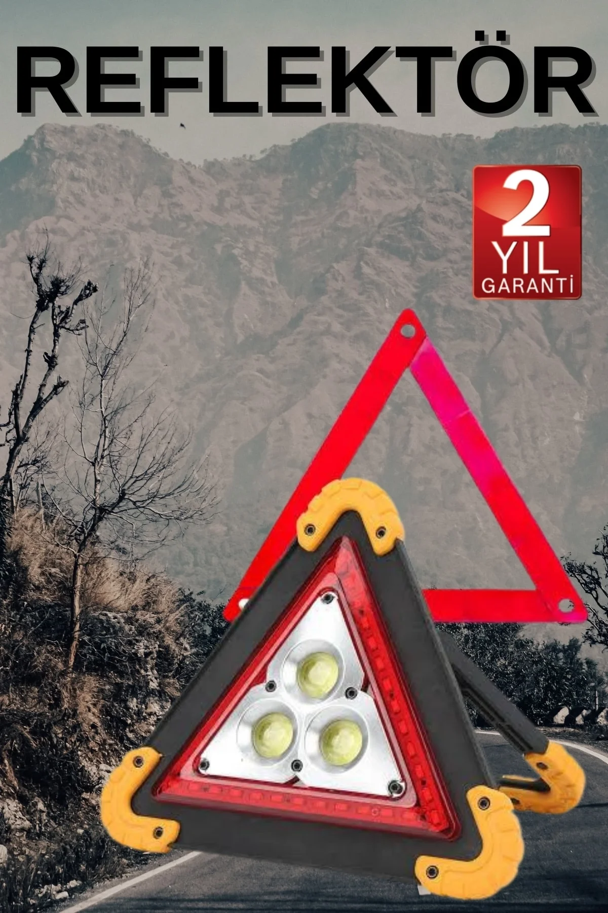 Solar Şarjlı Çok Fonksiyonlu Reflektör Işıklı Ikaz Lambası Acil Durum Reflektörü Acil Durum Uyarı La