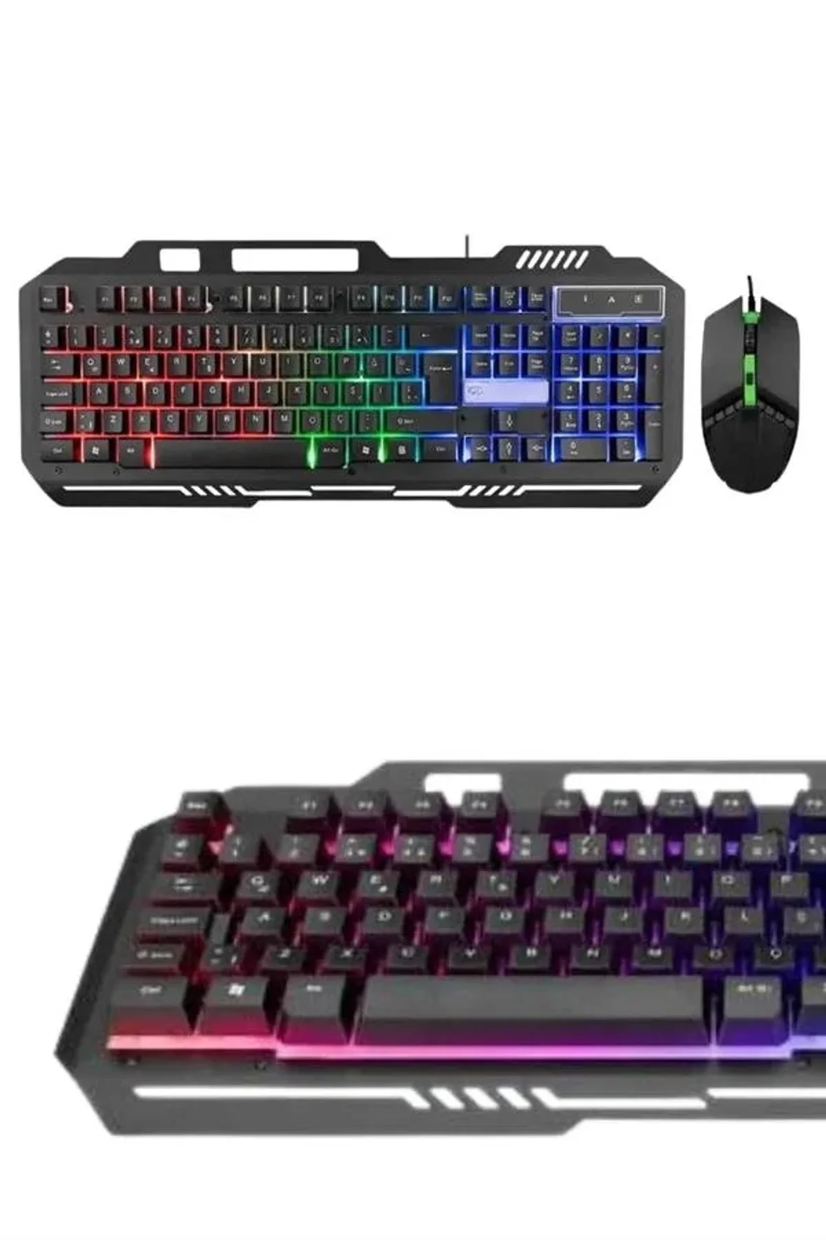Işıklı Q Klavye Mouse Seti Siyah Klavye - Just Cheap Store Görsel 4