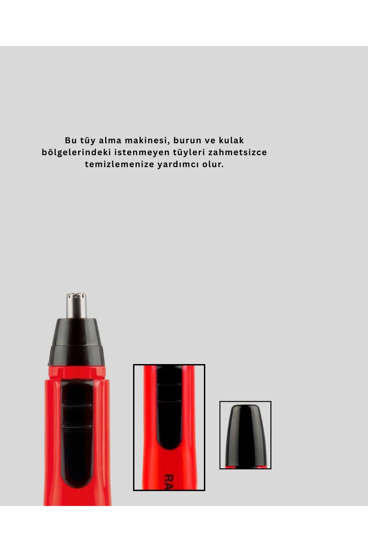 Raks Kırmızı Tüy Temizleme Cihazı Kulak Burun Pilli Ergonomik - Just Cheap Store Görsel 4