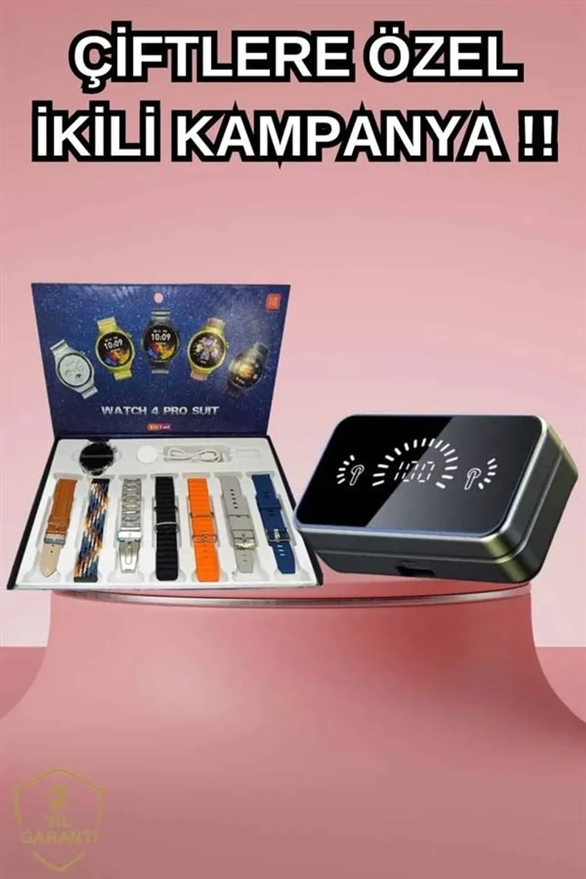 Powerbank Aynalı Bluetooth Kulaklık Ve Akıllı Saat Seti Anc Özelliği Dokunamatik - Just Cheap Store Görsel 3