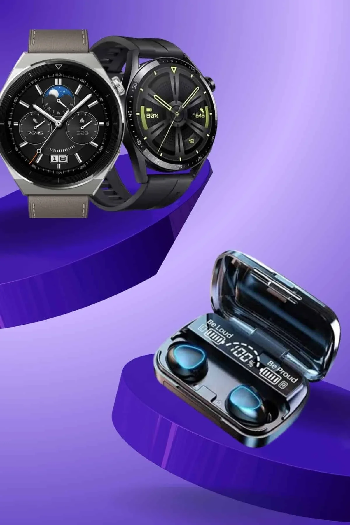 İkili Set Akıllı Saat Ve Bluetooth Kulaklık Kablosuz Uzun Pil Ömrü Spor Modları - Just Cheap Store Görsel 5
