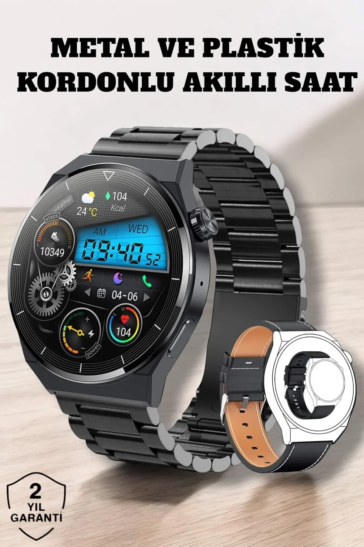 Akıllı Saat Sağlık Ve Fitness Takibi Bluetooth Bağlantılı Dokunmatik Ekran - Just Cheap Store Görsel 2