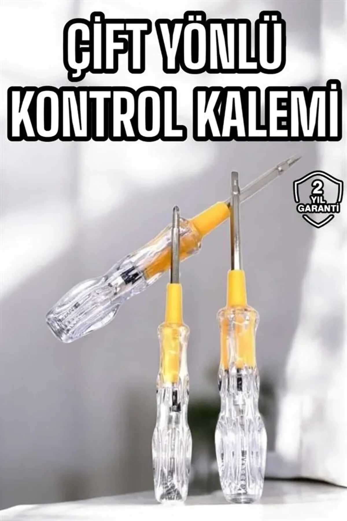Çift Taraflı Elektrik Kontrol Kalemi Şeffaf Tornavida - Just Cheap Store Görsel 2