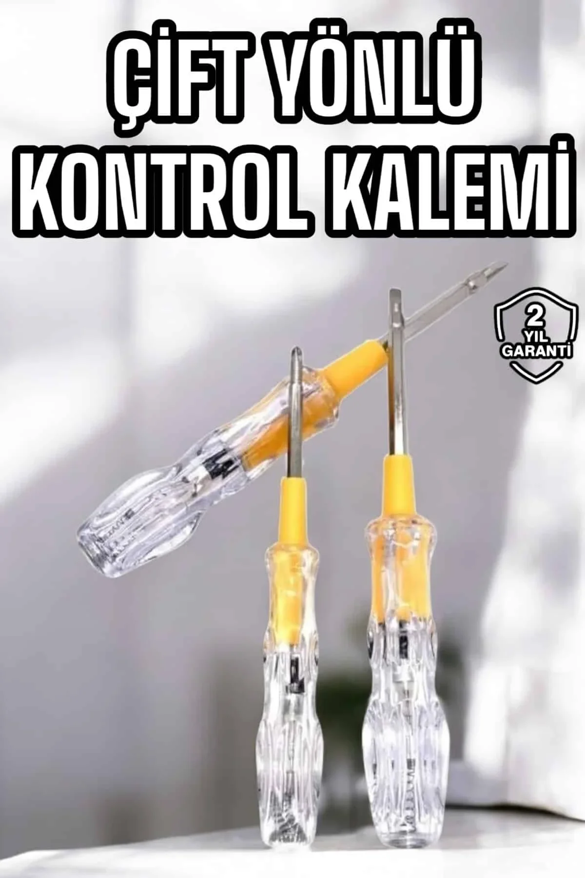 Çift Taraflı Elektrik Kontrol Kalemi Şeffaf Tornavida - Just Cheap Store Görsel 2
