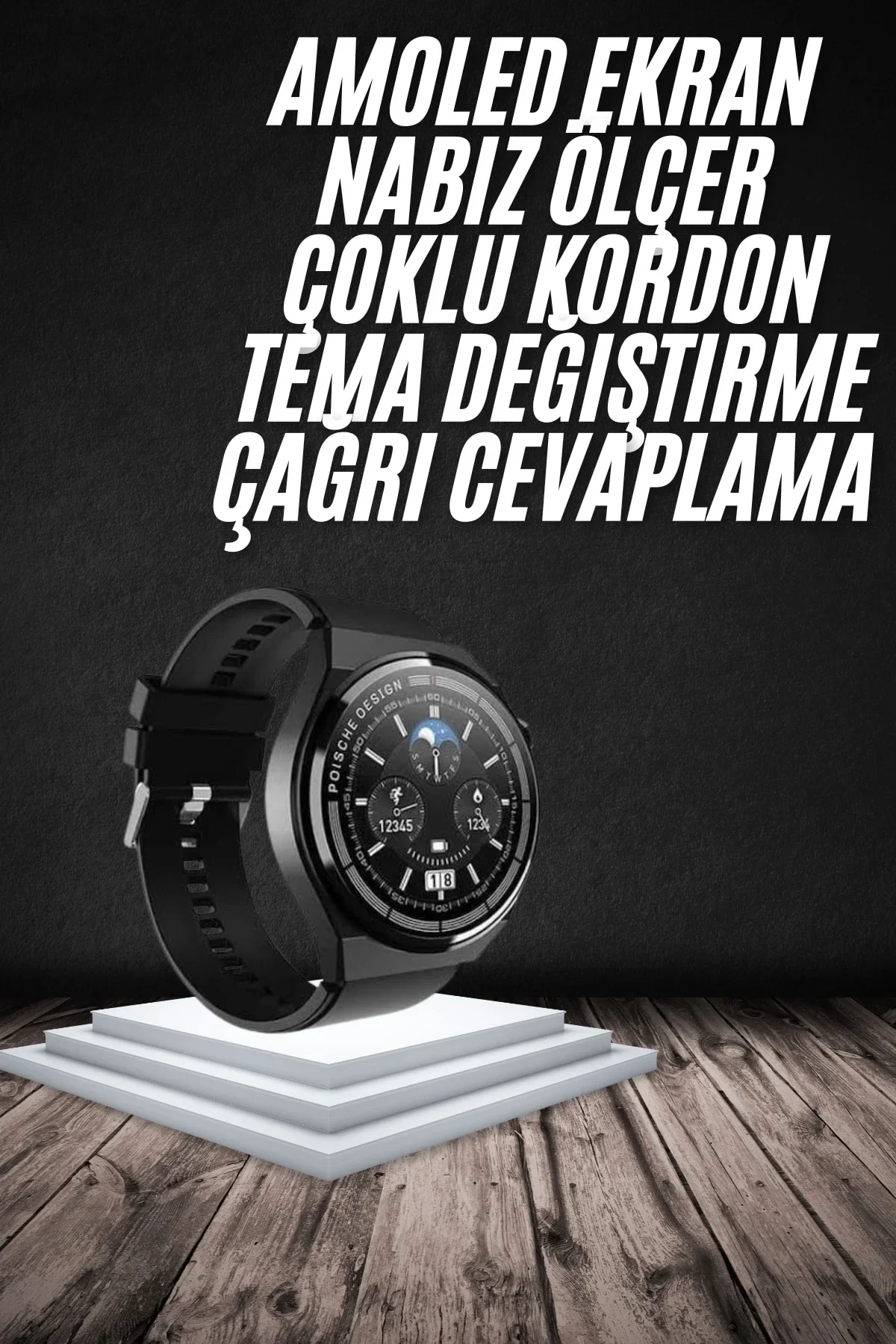 En Çok Tercih Edilen Akıllı Saat Amoled Ekran Nabız Sensörü Gps Uyumlu Adımsayar - Just Cheap Store Görsel 2