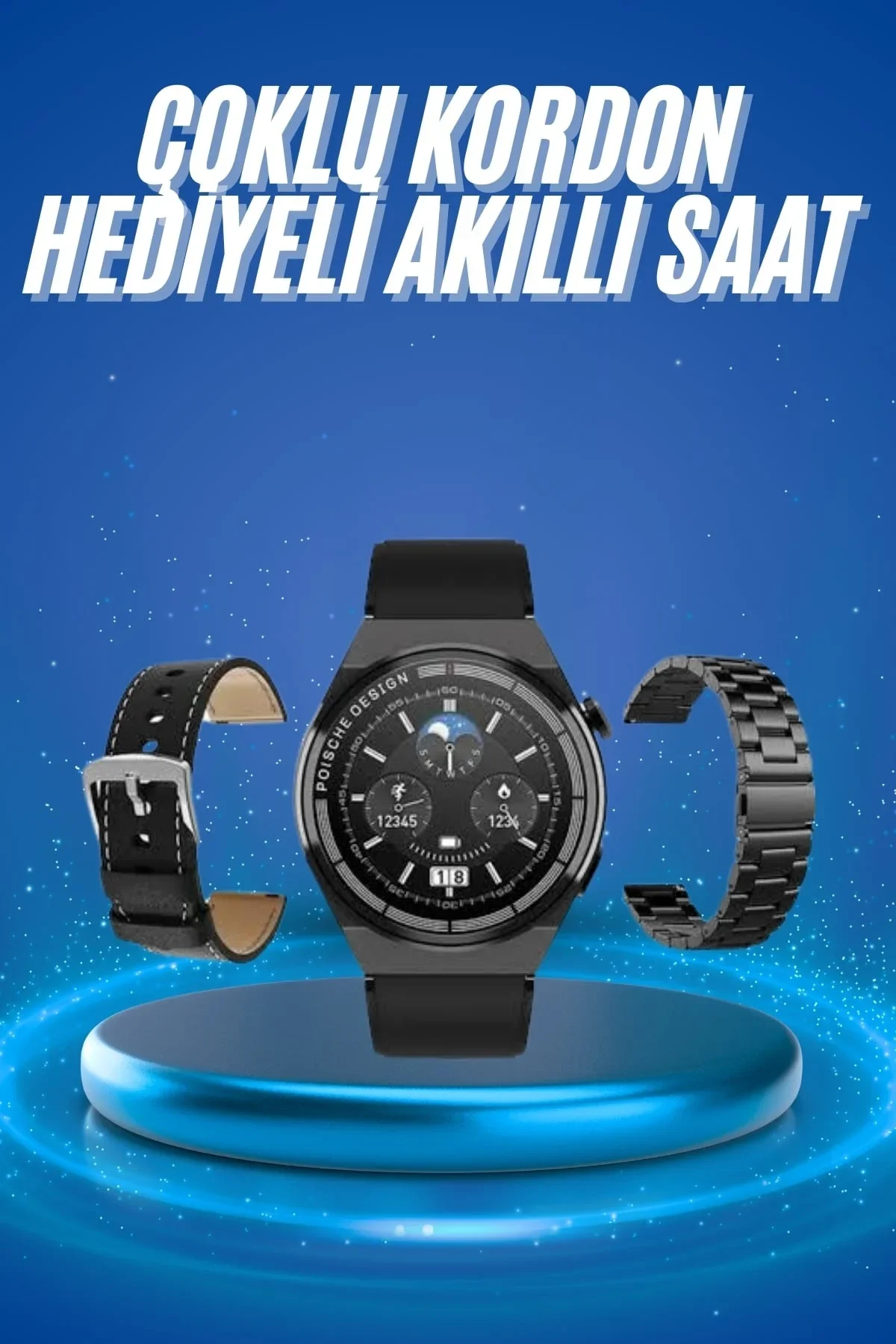 Çoklu Kordon Hediyeli Akıllı Saat Çağrı Cevaplama Müzik Dinleme Dokunmatik Ekran