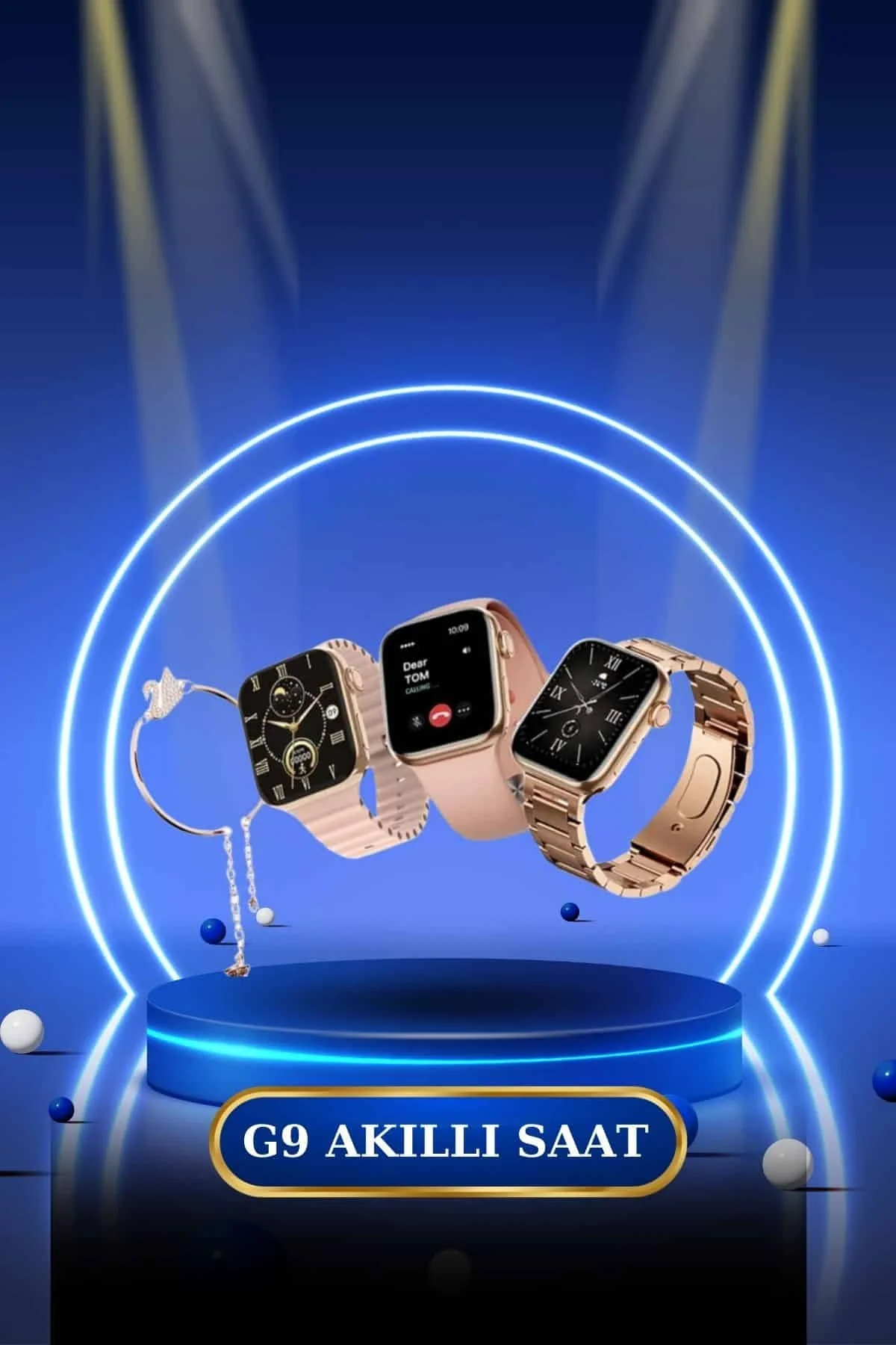 Kadınlar İçin Dokunmatik Ekran Akıllı Saat Ve Kablosuz Bluetooth Kulaklık Anc Özelliği - Just Cheap Store Görsel 3