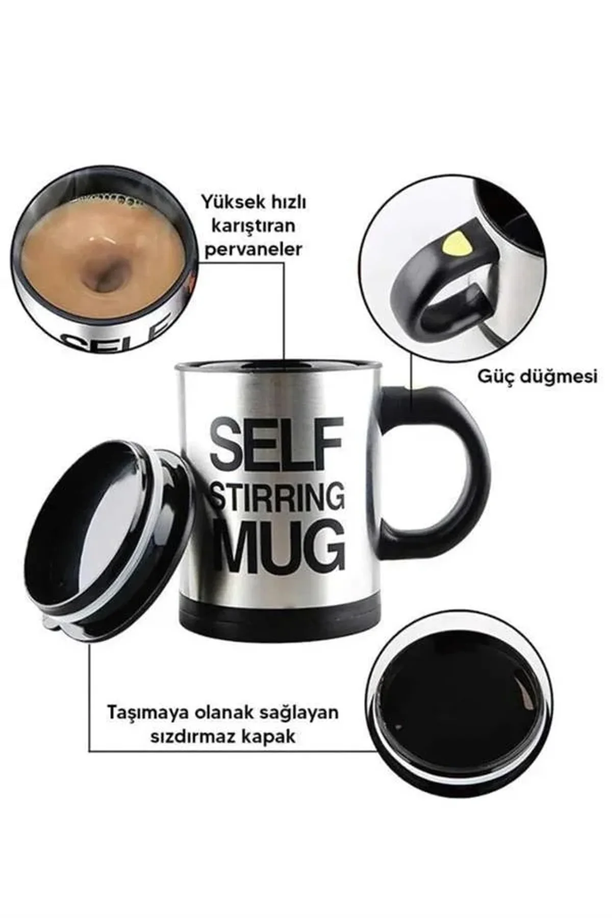 Karıştırıcı Özellikli Mikser Kupa Bardak Kompakt Taşınabilir Mug - Just Cheap Store Görsel 3