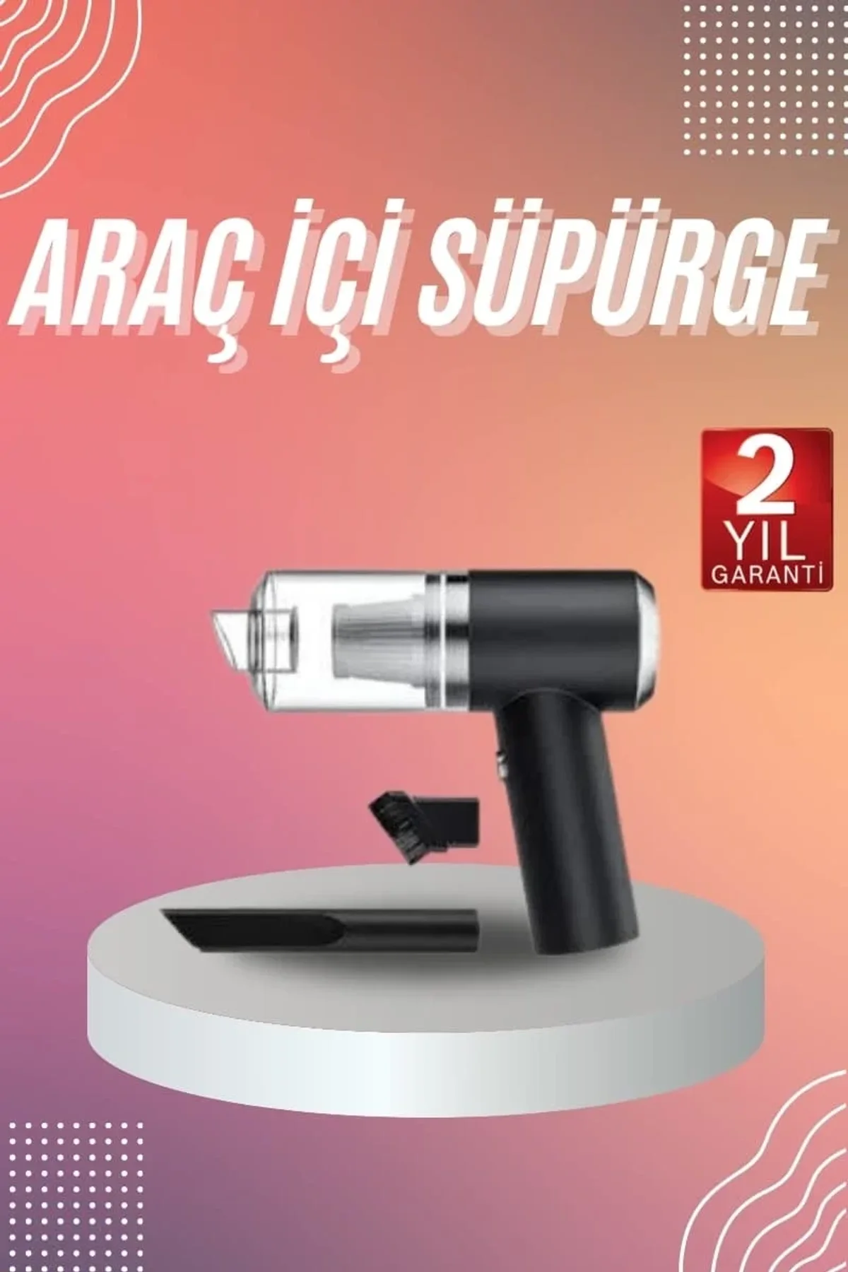 Araç İçi Süpürge Kablosuz Şarjlı Elektrikli Süpürge Elde Taşınabilir - Just Cheap Store Görsel 2