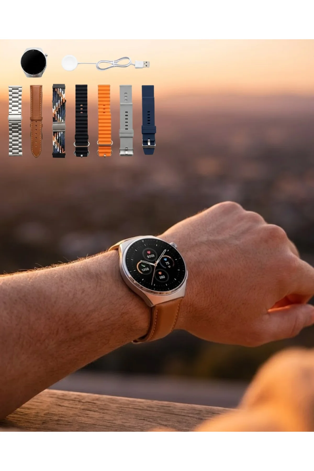 7 Kordonlu Akıllı Saat Bluetooth Arama Bildirim Ve Spor Takip Özellikli
