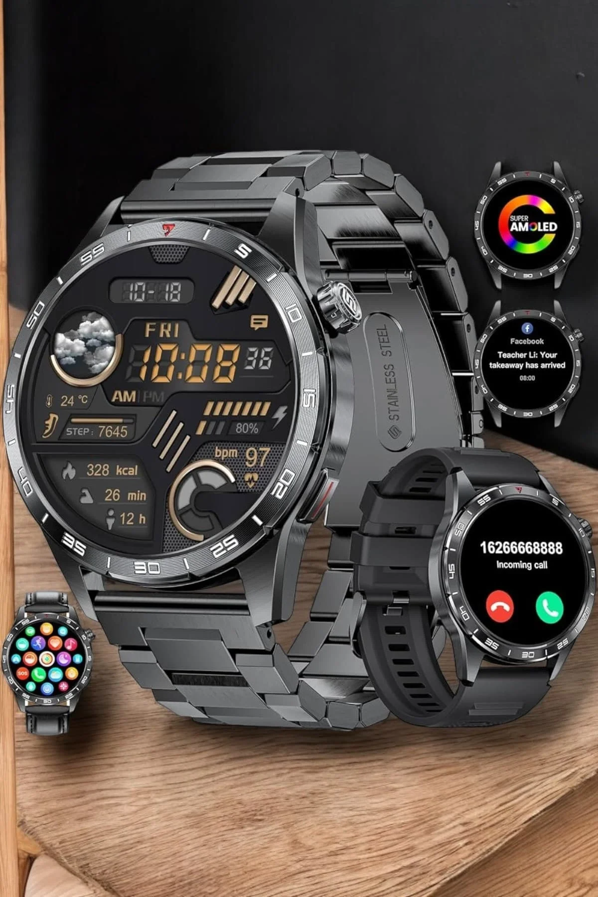 Akıllı Saat Arama Cevaplayan Titreşim Özelliğiyle Bildirim Görebilen - Just Cheap Store Görsel 5