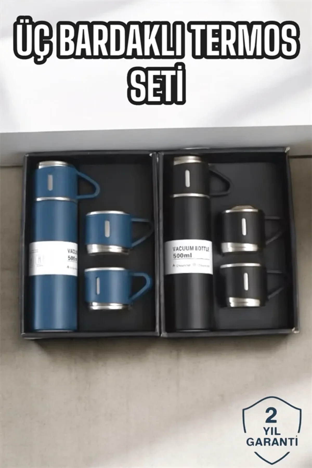 Şık Ve Dayanıklı 3 Bardaklı Termos Seti Uzun Süre Isı Koruma Özellikli - Just Cheap Store Görsel 3