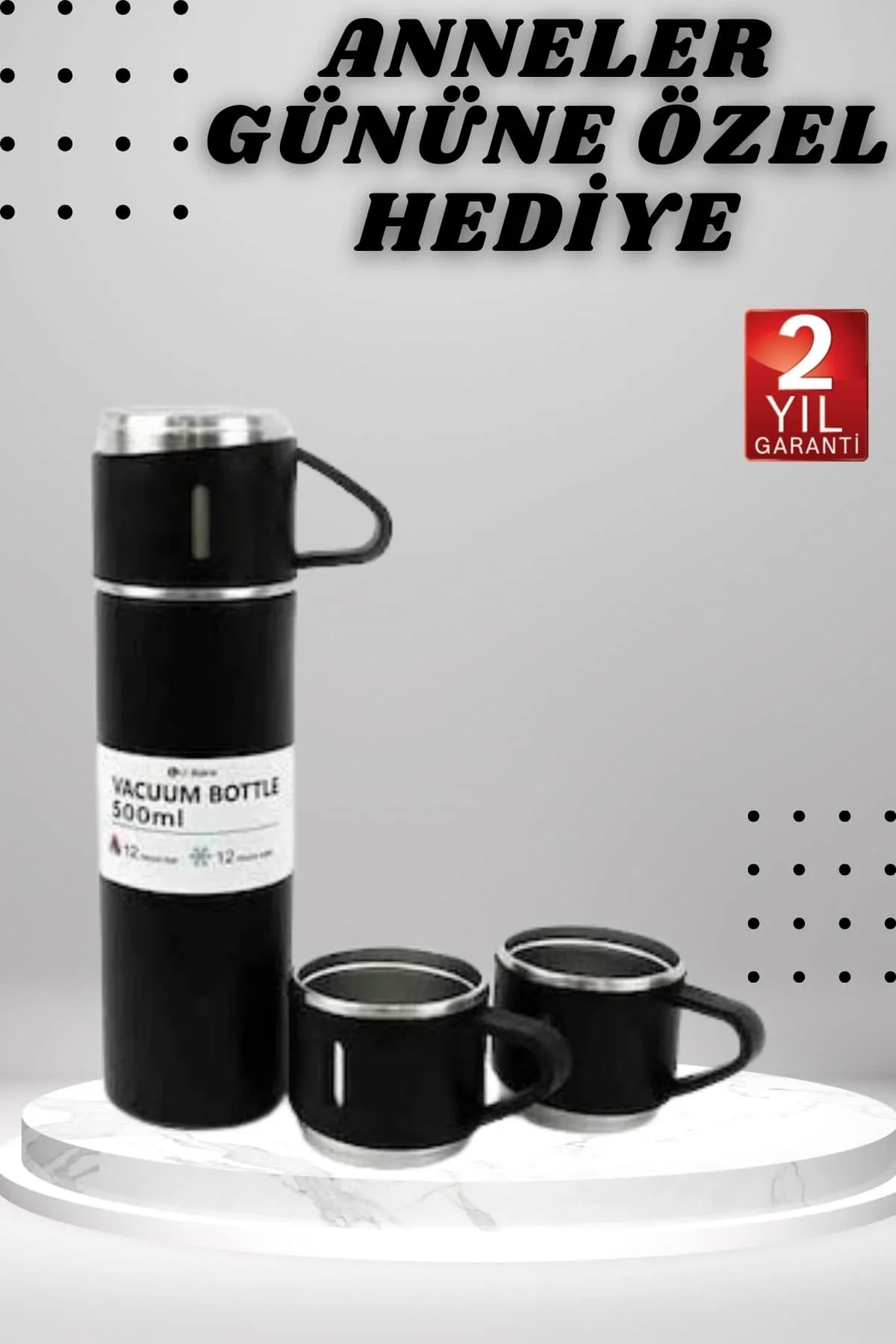 3 Bardaklı Termos Seti Anneler Gününe Özel Hediye Taşınabilir Sızdırmaz Isı Koruyucu - Just Cheap Store Görsel 2
