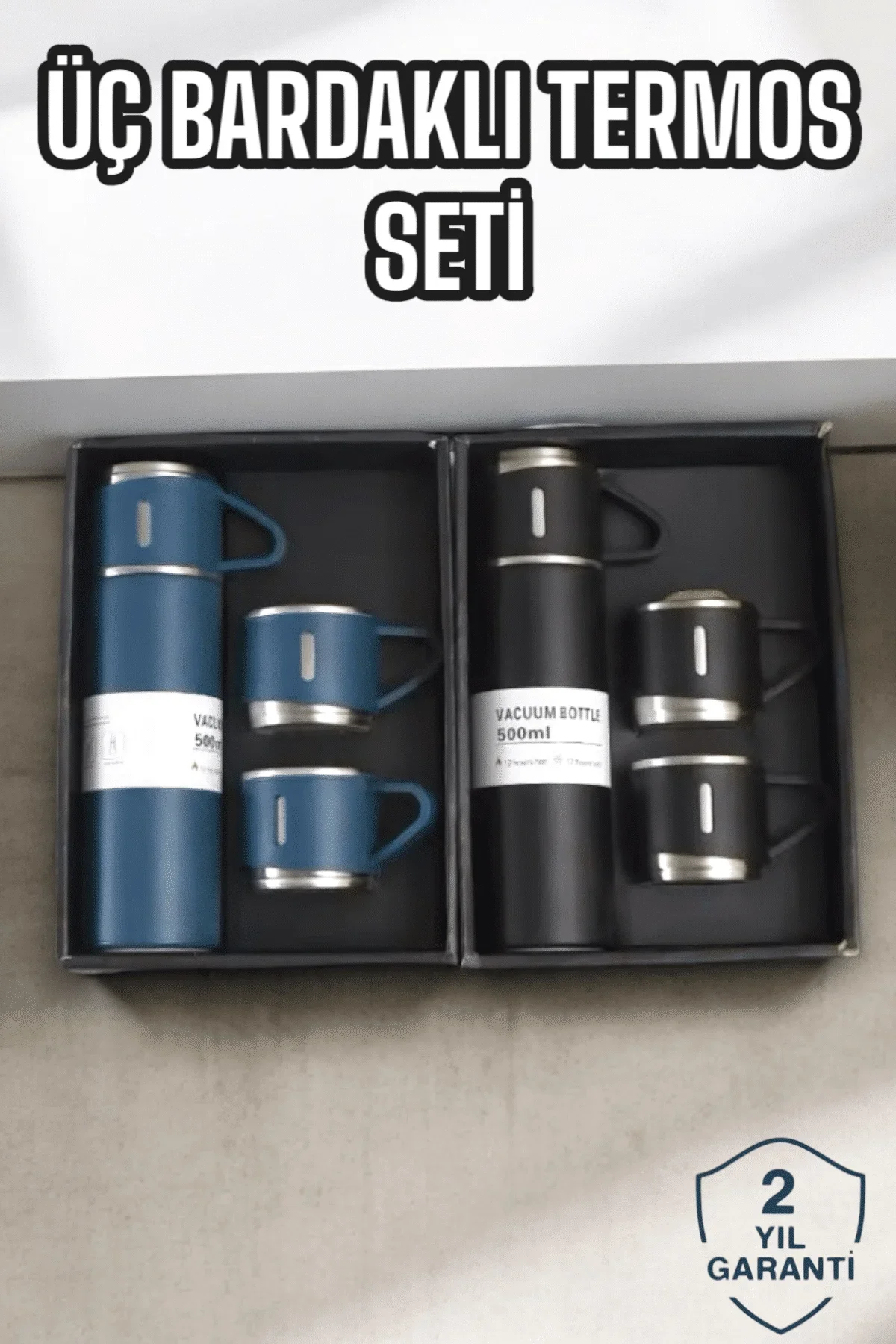 Şık Ve Dayanıklı 3 Bardaklı Termos Seti Uzun Süre Isı Koruma Özellikli - Just Cheap Store Görsel 2