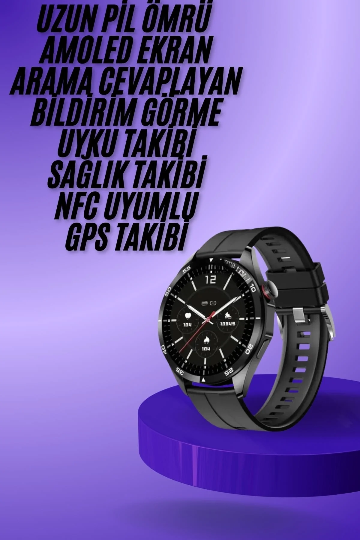 Amoled Ekran 3 Kordonlu Akıllı Saat 5.0 Bluetooth Bağlantılı Android Ve İos Uyumlu - Just Cheap Store Görsel 2
