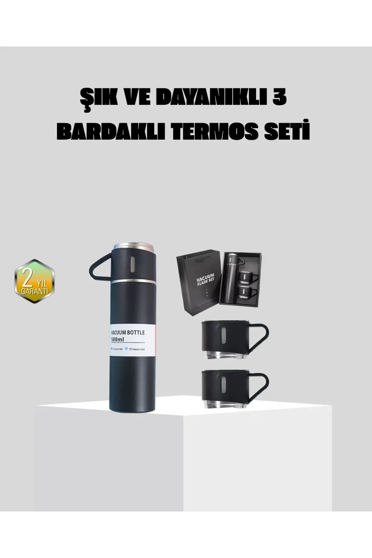 Paslanmaz Çelik 500 Ml Termos Seti – 8 Saat Isı Koruma, Vakumlu, Sızdırmaz Ve Taşınabilir - Just Cheap Store Görsel 2