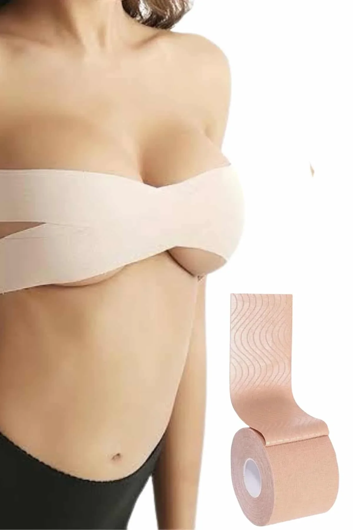 Toparlayıcı Göğüs Bandı Şekillendirici Ten Rengine Uygun Esnek Hassas Ciltlere Uygun - Just Cheap Store Görsel 3