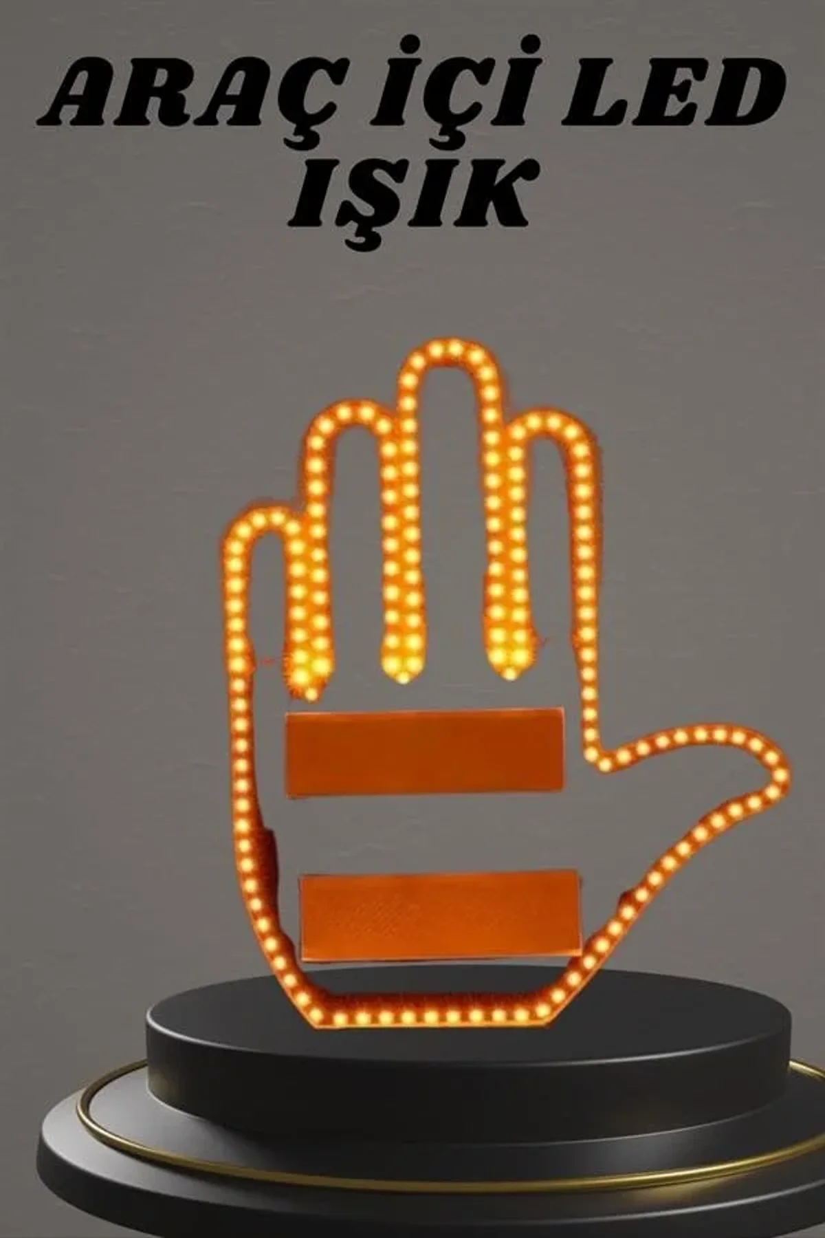 El Orta Parmak Led Kumandalı Araç İçi Reflektör Arka Cam El Simgesi - Just Cheap Store Görsel 3