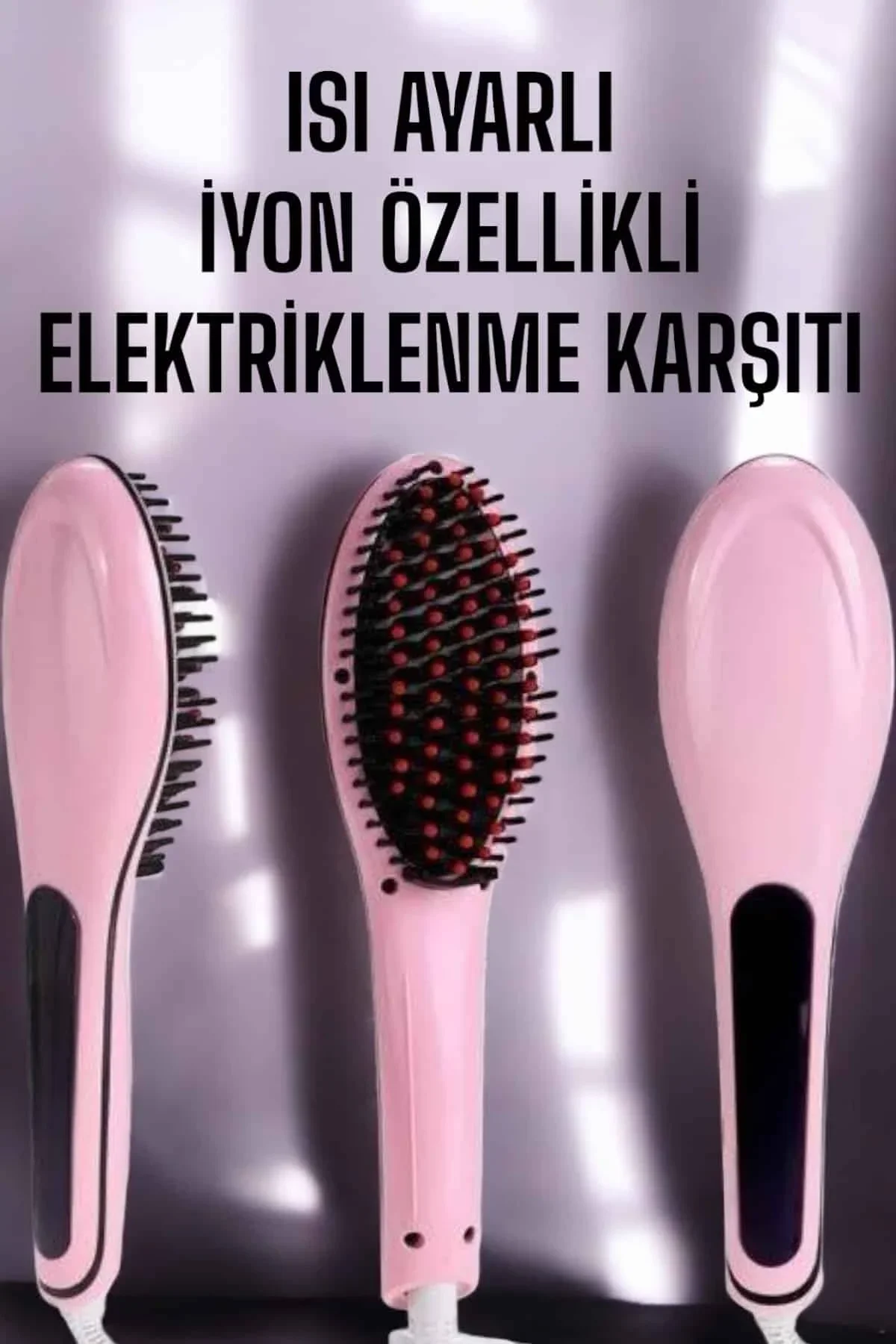 Saç Düzleştirici Tarak Isı Ayarlı Yıpranma Önleyici Düzleştirici Fön Tarak - Just Cheap Store Görsel 2