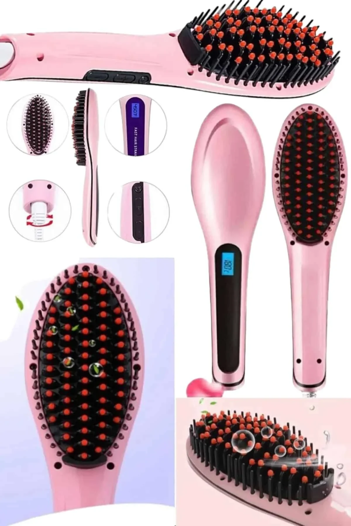 Saç Düzleştirici Tarak Isı Ayarlı Yıpranma Önleyici Düzleştirici Fön Tarak - Just Cheap Store Görsel 3