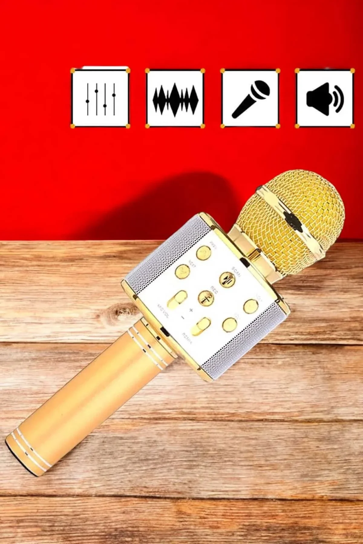 Şarjlı Ve Uzun Pil Ömürlü Karaoke Mikrofon Usb Bellek Destekli, Profesyonel Ses - Just Cheap Store Görsel 5